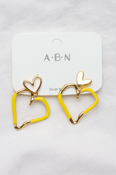 Mustard Heart  Earrings